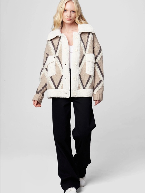 BlankNYC In The Cards Sweater Oversized Button Front Sherpa Sweater - Picture 13 of 13